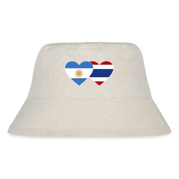 Argentinien Thailand Flagge Herz - Stanley/Stella recycelter Bucket Hat - Naturweiß - Vorne