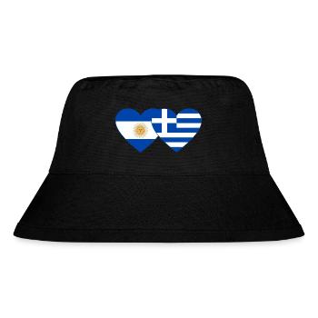 Argentine Grèce Drapeau Coeur - Bob recyclé Stanley/Stella - noir - Devant