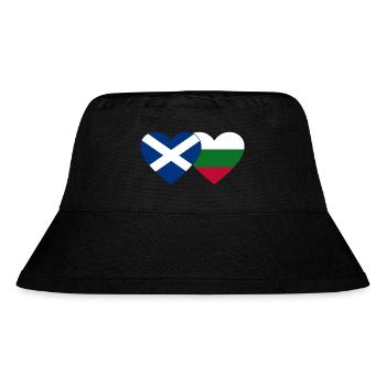 Scotland Bulgaria Flag Heart - Stanley/Stella Recycled Bucket Hat - black - Front