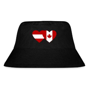 Österreich Kanada Flagge Herz - Stanley/Stella recycelter Bucket Hat - Schwarz - Vorne