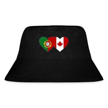 Portugal Kanada Flagge Herz - Stanley/Stella recycelter Bucket Hat - Schwarz - Vorne