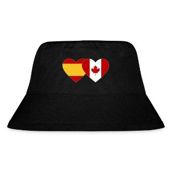 Spanien Kanada Flagge Herz - Stanley/Stella recycelter Bucket Hat - Schwarz - Vorne