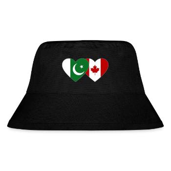 Pakistan Kanada Flagge Herz - Stanley/Stella recycelter Bucket Hat - Schwarz - Vorne