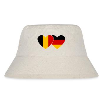 Belgium Germany Flag Heart used - Stanley/Stella Recycled Bucket Hat - natural - Front