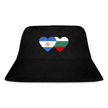 Argentinien Bulgarien Flagge Herz - Stanley/Stella recycelter Bucket Hat - Schwarz - Vorne
