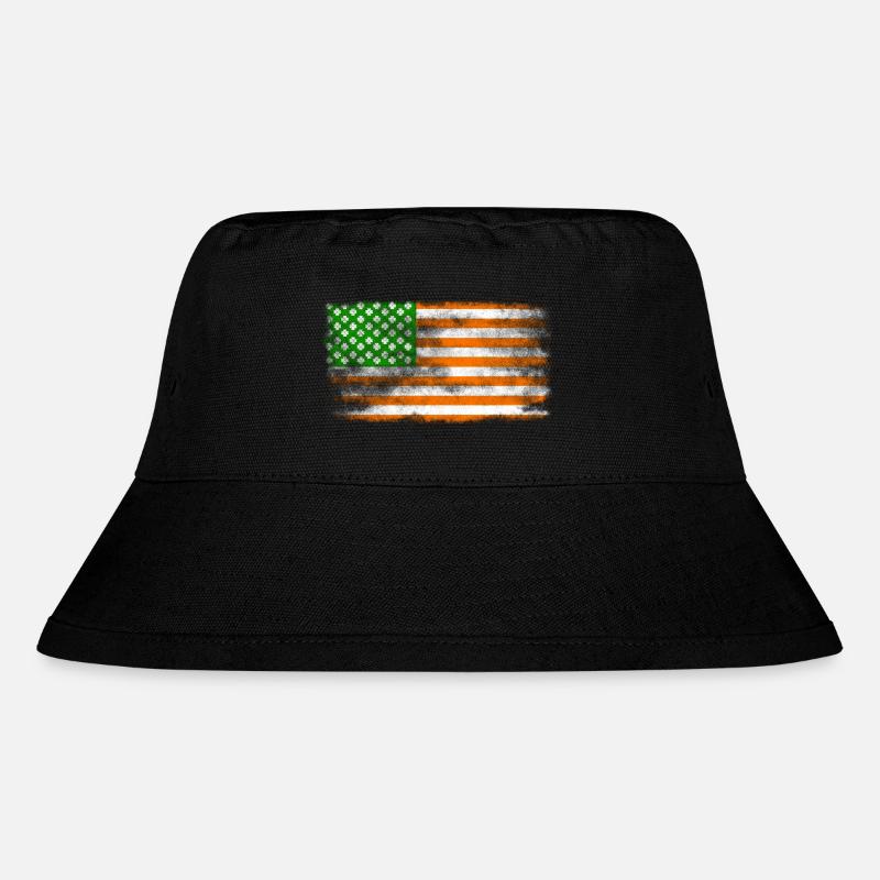 Drapeau de la Saint-Patrick irlandais américain lavé - Bob recyclé Stanley/Stella - noir