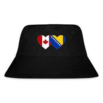Kanada Bosnien Flagge Herz - Stanley/Stella recycelter Bucket Hat - Schwarz - Vorne