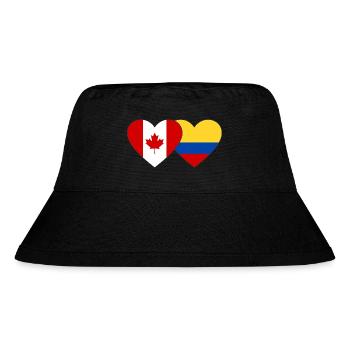 Kanada Kolumbien Flagge Herz - Stanley/Stella recycelter Bucket Hat - Schwarz - Vorne