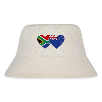 South Africa New Zealand Flag Heart - Stanley/Stella Recycled Bucket Hat - natural - Front