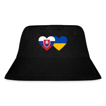 Slowakei Ukraine Flagge Herz - Stanley/Stella recycelter Bucket Hat - Schwarz - Vorne
