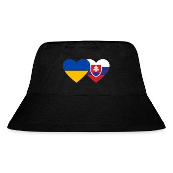 Ukraine Slowakei Flagge Herz - Stanley/Stella recycelter Bucket Hat - Schwarz - Vorne