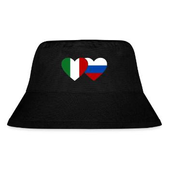 Italie Russie Drapeau Coeur - Bob recyclé Stanley/Stella - noir - Devant