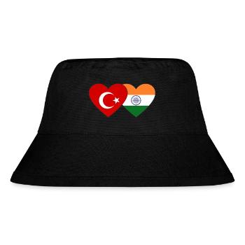 Turkey India Flag Heart - Stanley/Stella Recycled Bucket Hat - black - Front