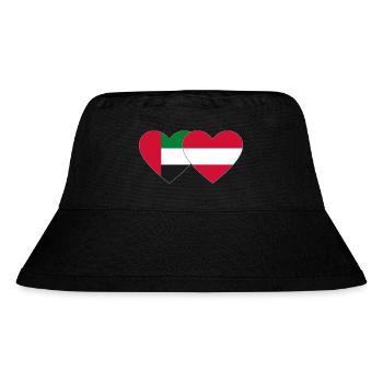 Vereinigte Arabische Emirate Österreich Herz - Stanley/Stella recycelter Bucket Hat - Schwarz - Vorne