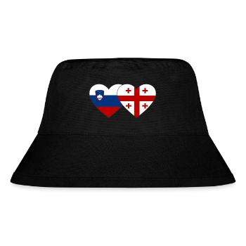 Slovenia Georgia Flag Heart - Stanley/Stella Recycled Bucket Hat - black - Front