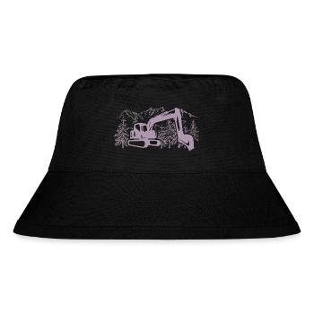 Bagger Silhouette Baugeräteführer Arbeit - Stanley/Stella recycelter Bucket Hat - Schwarz - Vorne