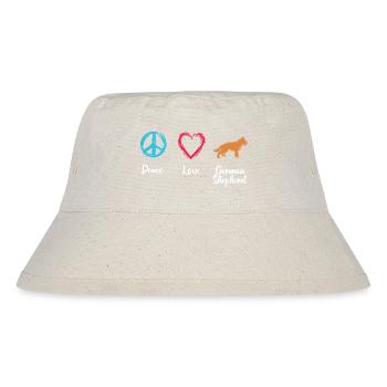 Frieden Liebe Schäferhund - Stanley/Stella recycelter Bucket Hat - Naturweiß - Vorne