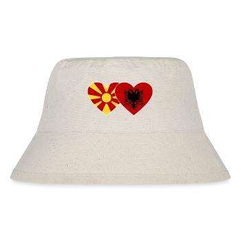 Macédoine Albanie Drapeau Coeur - Bob recyclé Stanley/Stella - blanc naturel - Devant