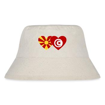 Macédoine Tunisie Drapeau Coeur - Bob recyclé Stanley/Stella - blanc naturel - Devant