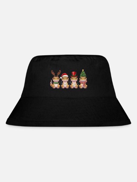 Leopardgecko Weihnachten Lichterkette - Stanley/Stella recycelter Bucket Hat - Schwarz