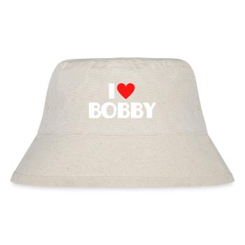I Love Bobby Red Heart Retro Statement - Stanley/Stella Recycled Bucket Hat - natural - Front