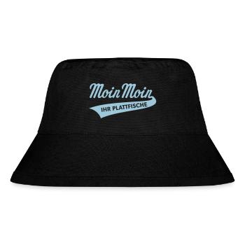 Moin Moin – Ihr Plattfische (Low German Skyblue) - Stanley/Stella Recycled Bucket Hat - black - Front