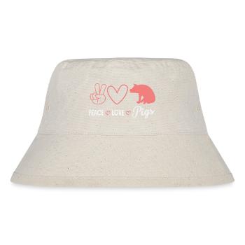 Peace Love Pigs Peace Love Pigs Heart - Stanley/Stella Recycled Bucket Hat - natural - Front