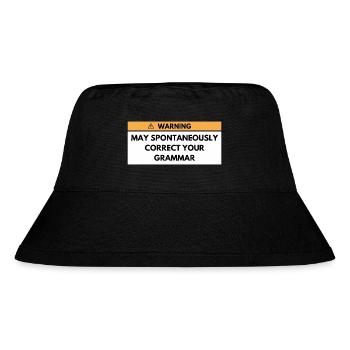 Warning May Correct Your Grammar | English Teacher - Stanley/Stella Recycled Bucket Hat - black - Front