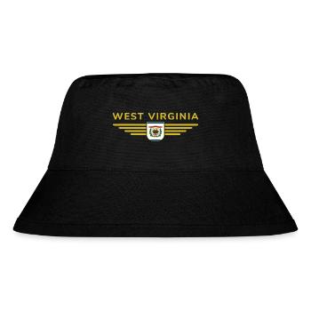 West Virginia Fan Shirt – Natur & Stolz - Stanley/Stella recycelter Bucket Hat - Schwarz - Vorne