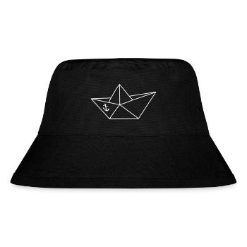 Papierboot Vektor Origami Shirt - Stanley/Stella recycelter Bucket Hat - Schwarz - Vorne