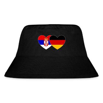 Serbie Allemagne Drapeau Cœur - Bob recyclé Stanley/Stella - noir - Devant