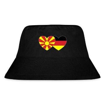 Macédoine Allemagne Drapeau Coeur - Bob recyclé Stanley/Stella - noir - Devant