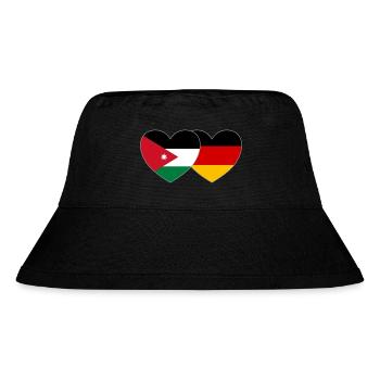 Jordanien Deutschland Flagge Herz - Stanley/Stella recycelter Bucket Hat - Schwarz - Vorne