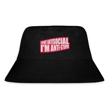 not antisocial anti stupid - Stanley/Stella Recycled Bucket Hat - black - Front