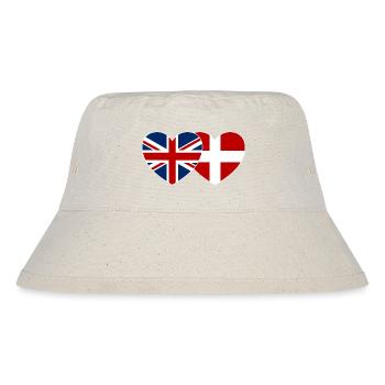 England Denmark Flag Heart - Stanley/Stella Recycled Bucket Hat - natural - Front