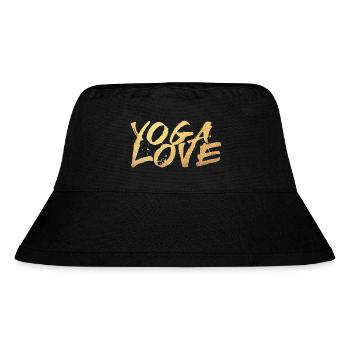Yoga Love Gold Meditation Handschrift Graffiti om - Stanley/Stella recycelter Bucket Hat - Schwarz - Vorne