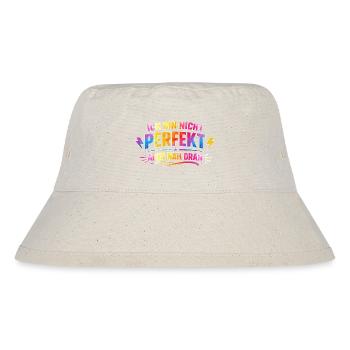 Ich bin nicht perfekt aber nah dran - Stanley/Stella recycelter Bucket Hat - Naturweiß - Vorne