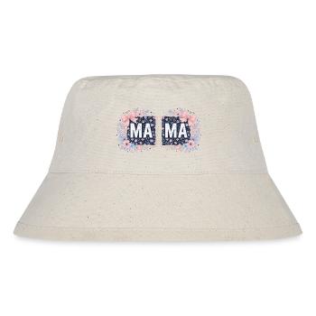MAMA Carrés Fleuris et Nœuds Roses | Style Coquett - Bob recyclé Stanley/Stella - blanc naturel - Devant