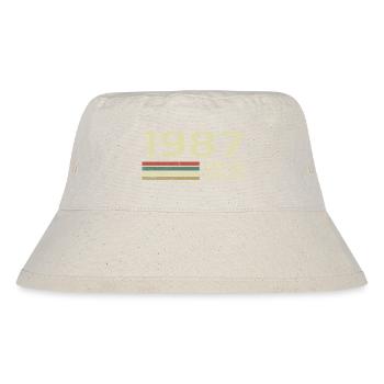 Jahrgang 1987 Geburtstag 1987 Jahrgang 1987 - Stanley/Stella recycelter Bucket Hat - Naturweiß - Vorne