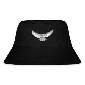 Falke gezeichnet - Stanley/Stella recycelter Bucket Hat - Schwarz - Vorne