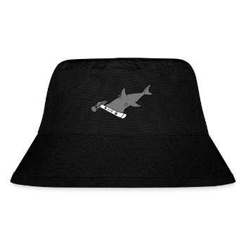Hammerhai Werkzeug Gesicht - Stanley/Stella recycelter Bucket Hat - Schwarz - Vorne