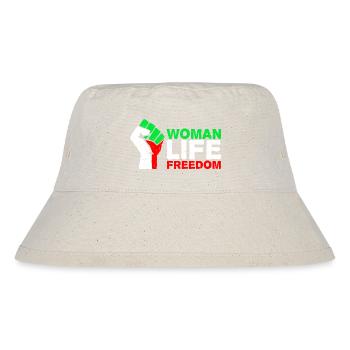 Woman, Life, Freedom | Free Iran! | Mit Flagge - Stanley/Stella recycelter Bucket Hat - Naturweiß - Vorne