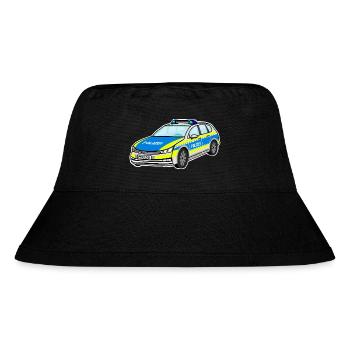 Deutsches Polizeiauto, Polizei Auto, Streifenwagen - Stanley/Stella recycelter Bucket Hat - Schwarz - Vorne