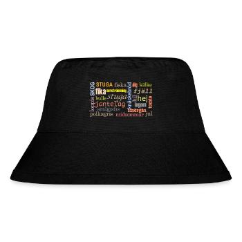 Schwedische Worte - Stanley/Stella recycelter Bucket Hat - Schwarz - Vorne