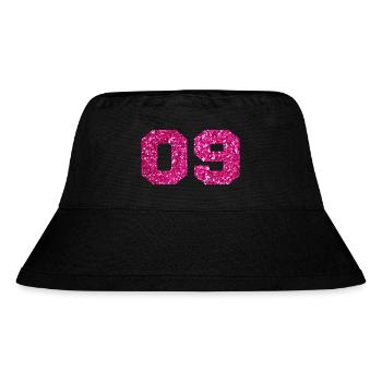 Nummer 9 Pink Glitter - 9. Geburtstag - Stanley/Stella recycelter Bucket Hat - Schwarz - Vorne