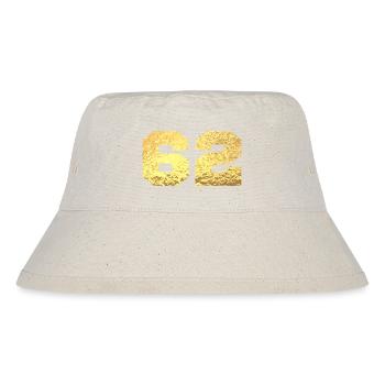 Number 62 Gold Glitter - 62nd Anniversary - Stanley/Stella Recycled Bucket Hat - natural - Front