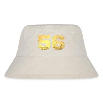 Number 56 Gold Glitter - 56th Anniversary - Stanley/Stella Recycled Bucket Hat - natural - Front