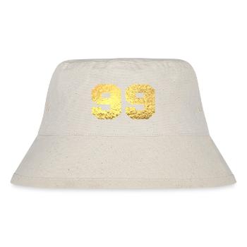 Number 99 Gold Glitter - 99th Anniversary - Stanley/Stella Recycled Bucket Hat - natural - Front
