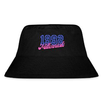 Retro 1992 Millennial Numerisches Design - Stanley/Stella recycelter Bucket Hat - Schwarz - Vorne