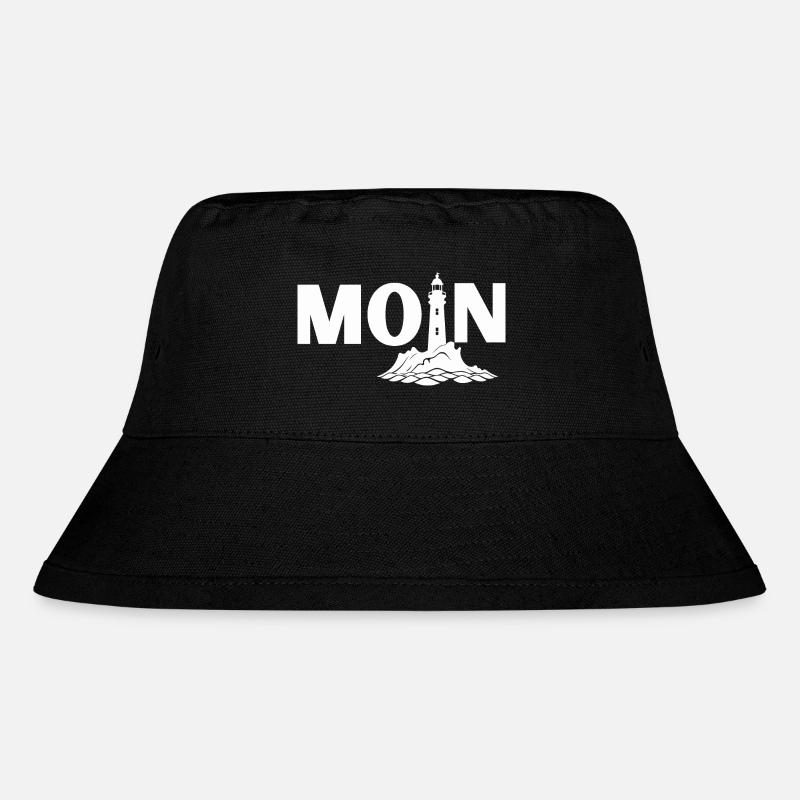 Norddeutsches Maritimes Moin Design mit Leuchtturm - Stanley/Stella recycelter Bucket Hat - Schwarz